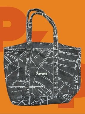 Supreme Gonz Map Denim Tote
